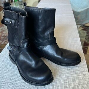 Rag & Bone black leather moto boots size37/7.5